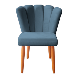 Kit 4 Cadeiras Sala de Jantar Estofada Pétala Suede Azul Marinho - Twdecora - 3