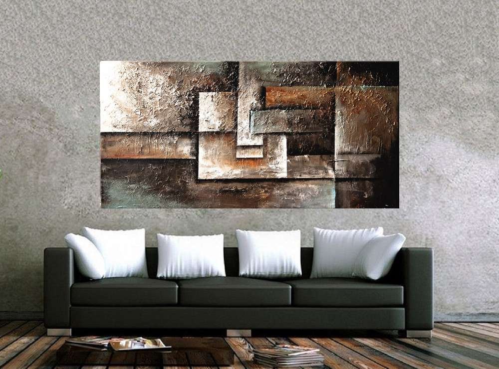 Quadro Pintura Tela Abstrato Moderno 2028: 80cm (A) x 160cm (L) - 2