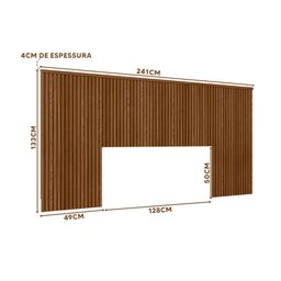 Cabeceira Casal Queen Laranjeiras 240cm Cor Freijo Linea Brasil - 4