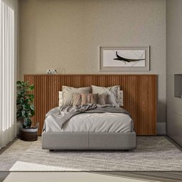 Cabeceira Casal Queen Laranjeiras 240cm Cor Freijo Linea Brasil - 1