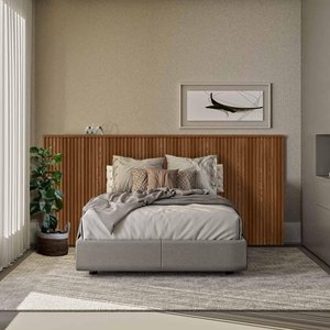 Cabeceira Casal Queen Laranjeiras 240cm Cor Freijo Linea Brasil