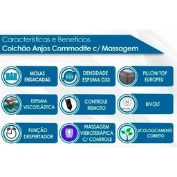 Cama Box Queen: Colchão c/Vibro Massagem Anjos Ensacadas MasterPocket Commodite Magnético + - 2