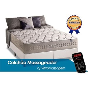 Cama Box Queen: Colchão c/Vibro Massagem Anjos Ensacadas MasterPocket Commodite Magnético +