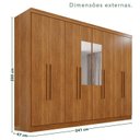Ver imagem 4 de Guarda-Roupa Casal com Espelho 8 Portas 4 Gavetas França Espresso Móveis Cinamomo