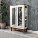 Ver imagem 1 de Cristaleira 2 Portas Prat Vidro Exclusive Média Branco - Imbuia