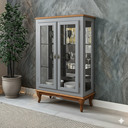 Ver imagem 3 de Cristaleira 2 Portas Prat Vidro Exclusive Média Branco - Imbuia