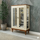 Ver imagem 2 de Cristaleira 2 Portas Prat Vidro Exclusive Média Branco - Imbuia