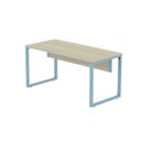 Ver imagem 5 de Escrivaninha Mesa Escritório X 150cm Industrial Castanheira e Azul Dali Cinza