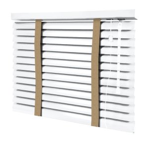 Persiana Horizontal - 1,20m Larg X 2,00m Alt - Alumínio 50mm com Fita Decorativa - Cor: Branca - Fit