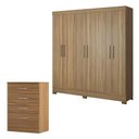 Ver imagem 1 de Cômoda Astral e Guarda Roupa Casal Prático Amêndola Touch - Demóbile