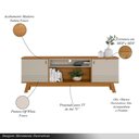 Ver imagem 3 de Conjunto Painel Extensível e Rack Tremonti/cronos Tv até 75 Polegadas Nature/off White G77 - Gran Be