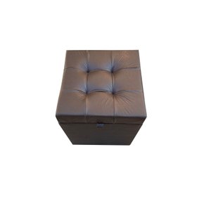 Puff Baú Quadrado 1 Lugar 36x36cm - Marrom Corino