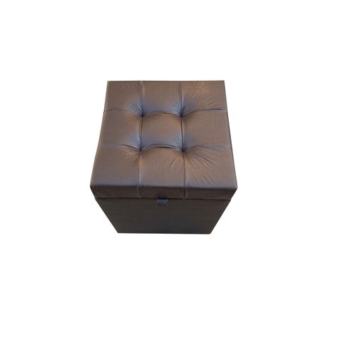 Puff Baú Quadrado 1 Lugar 36x36cm - Marrom Corino
