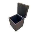 Ver imagem 2 de Puff Baú Quadrado 1 Lugar 36x36cm - Marrom Corino