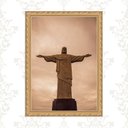 Ver imagem 2 de Quadro Moldura Dourada Rio de Janeiro - Cristo 45x34cm:com Vidro