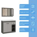 Ver imagem 5 de Conjunto de Banheiro Suspenso 80cm com Gabinete e Espelheira Grafite Yescasa