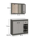 Ver imagem 3 de Conjunto de Banheiro Suspenso 80cm com Gabinete e Espelheira Grafite Yescasa