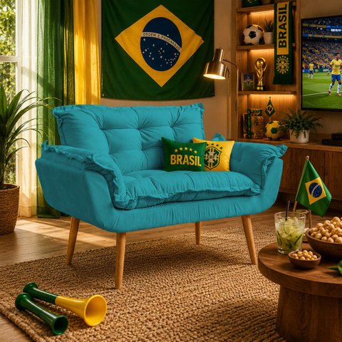 Namoradeira Decorativa Confortável para Sala Recepção Consultório  Manicure Alice Suede