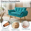 Ver imagem 2 de Namoradeira Decorativa Confortável Para Sala Recepção Consultório  Manicure Alice Suede