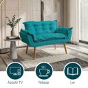 Ver imagem 4 de Namoradeira Decorativa Confortável para Sala Recepção Consultório  Manicure Alice Suede