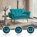 Ver imagem 4 de Namoradeira Decorativa Confortável Para Sala Recepção Consultório  Manicure Alice Suede