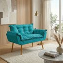 Ver imagem 1 de Namoradeira Decorativa Confortável para Sala Recepção Consultório  Manicure Alice Suede