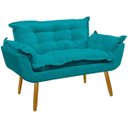 Ver mais imagens de Namoradeira Decorativa Confortável para Sala Recepção Consultório  Manicure Alice Suede