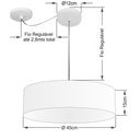 Ver imagem 2 de Lustre Pendente Cilíndrico Com Desvio de Centro Vivare Md-4222 Cúpula em Tecido 45x15cm - Bivolt - L