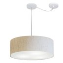 Ver imagem 1 de Lustre Pendente Cilíndrico Com Desvio de Centro Vivare Md-4222 Cúpula em Tecido 45x15cm - Bivolt - L