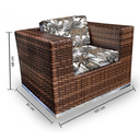 Ver imagem 3 de Conjunto de Sofá Fibra Sintética Quadrado - 1 Sofá 2L + 2 Poltronas + 1 Mesa Centro - Tecido Itapar