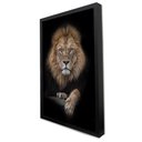 Ver imagem 3 de Quadro Decorativo Leão de Luxo em Moldura Caixa Tacolado Moldura Trad 1cm Madeira Escura com Vidro 4