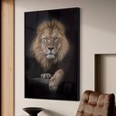 Ver imagem 1 de Quadro Decorativo Leão de Luxo em Moldura Caixa Tacolado Moldura Trad 1cm Madeira Escura com Vidro 4