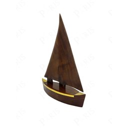 Peça Decorativa Barco em Madeira e Metal Dourado 34cm 15564-pl - 2
