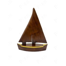 Peça Decorativa Barco em Madeira e Metal Dourado 34cm 15564-pl - 1
