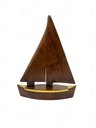 Ver imagem 1 de Peça Decorativa Barco em Madeira e Metal Dourado 34cm 15564-pl