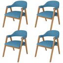 Ver imagem 1 de Kit 4 Cadeiras de Jantar e Estar Living Estofada Nadja L02 Linho Azul - Lyam Decor