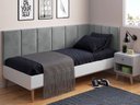 Ver imagem 1 de Conjunto Cabeceira Painel Estofada para Cama de Solteiro - Cinza