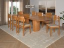 Ver imagem 1 de Sala de Jantar Montreal 220cm com 8 Cadeiras Madeira Maciça Istambul Linho Cru