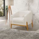 Ver imagem 2 de Kit 2 Poltronas Living Base em Madeira Maciça Flórida Linho Crú