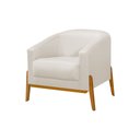 Ver imagem 3 de Kit 2 Poltronas Living Base em Madeira Maciça Flórida Linho Crú