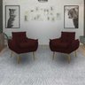 Kit 2 Poltrona Decorativa Sala de Estar Escritório Quarto Marsala Prime - 2