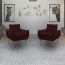 Ver imagem 2 de Kit 2 Poltrona Decorativa Sala de Estar Escritório Quarto Marsala Prime