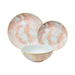 Aparelho de Jantar Nero Rosa de Porcelana - 18 Peças - 1