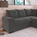 Ver imagem 5 de Sofá De Canto 5 Lugares Veludo Cinza Cannes MamFlex