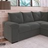 Sofá De Canto 5 Lugares Veludo Cinza Cannes MamFlex - 5