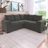 Sofá De Canto 5 Lugares Veludo Cinza Cannes MamFlex - 2