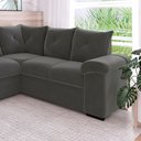 Ver imagem 4 de Sofá De Canto 5 Lugares Veludo Cinza Cannes MamFlex