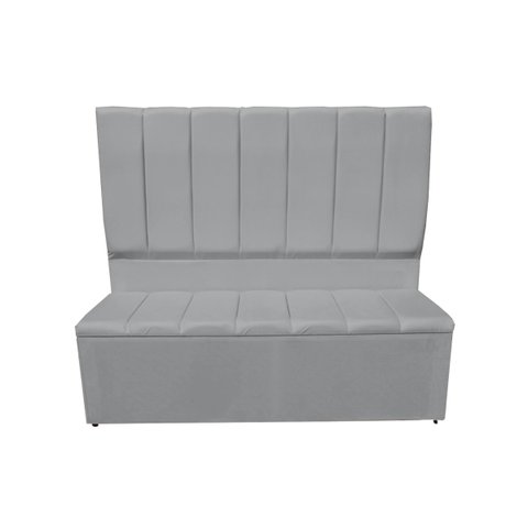 Kit Cabeceira e Recamier Baú para Cama Box Casal Queen:cinza Claro