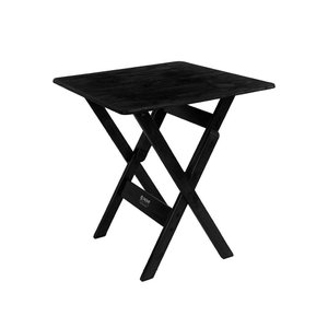 Mesa Dobrável 70x70cm em Madeira Maciça - Preta - Preto