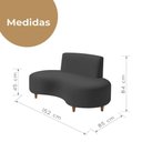 Ver imagem 4 de Sofá Orgânico 3 Lugares Curvo com Pés 152cm Multimóveis Preto